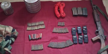 INSAS rifle and cartridges recovered