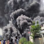 Massive fire at Bhiwadi's iron sheet factory