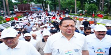 CM Dhami flagged off the 'Run for Kargil Heroes' marathon.