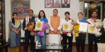 CM Dhami extended best wishes to the female boxers.