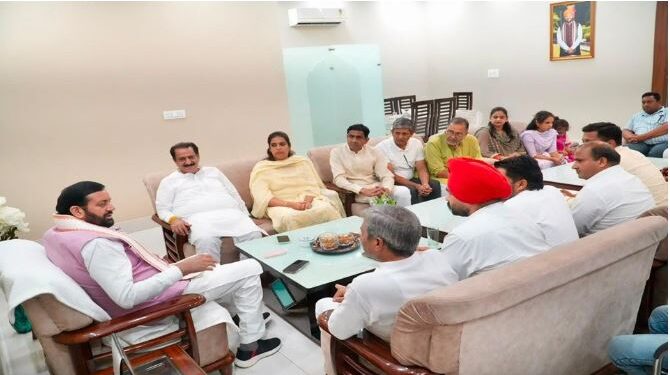 CM Nayab Singh held a meeting with workers regarding the PM's visit.