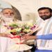 CM Nayab Saini met Swami Gyananand Maharaj.