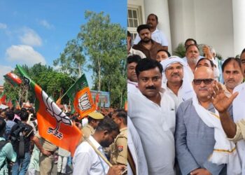 BJP marches towards Congress office