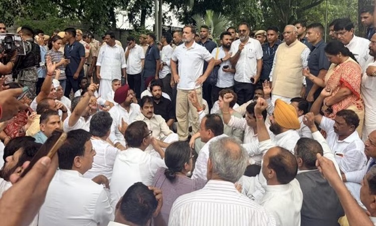 Many Congress leaders including Rahul-Priyanka are on strike