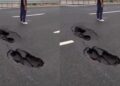Pothole on Delhi-Dehradun Expressway