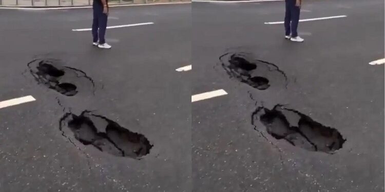 Pothole on Delhi-Dehradun Expressway