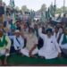 Farmers protest at toll plaza