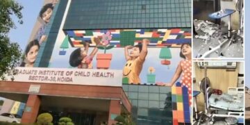False ceiling collapses at Child PGI Hospital