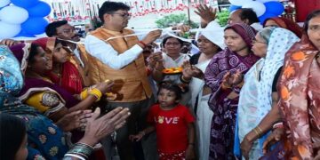 OP Choudhary inaugurates 'Kabir Kutir' community hall.