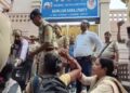 Teacher aspirants reached Mayawati's residence.