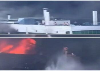 Huge fire breaks out at shoe factory in China