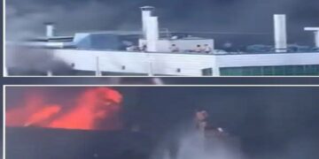 Huge fire breaks out at shoe factory in China