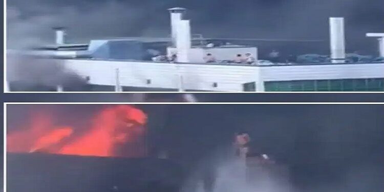Huge fire breaks out at shoe factory in China