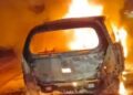 Moving car turns into a fireball