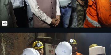 CM Dhami inspected the situation by entering the tunnel at Pipalkoti.