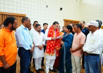 CM Dhami heard public grievances at the camp office.