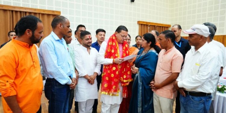 CM Dhami heard public grievances at the camp office.