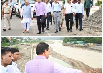 CM Dhami inspected the approach road of Nanda Ki Chowki bridge