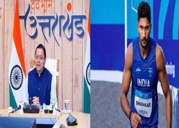 CM Dhami congratulated Tejaswin Shankar.