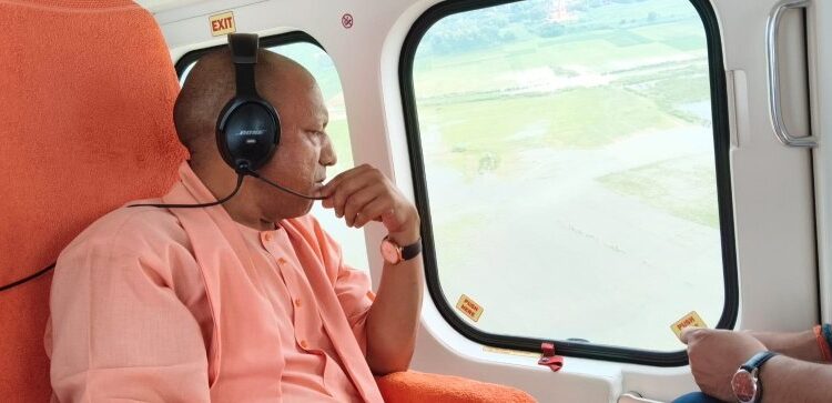 CM Yogi conducted an aerial inspection of flood-affected villages in Ballia.