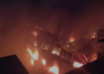 Massive fire at a candle factory