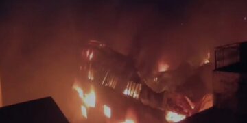 Massive fire at a candle factory