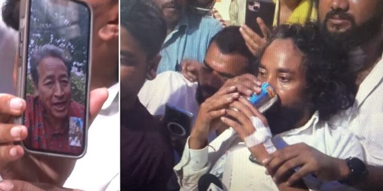 Devendra Mahto broke his water fast.