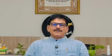 Dhirendra Singh inspected the waterlogged site near Noida Airport following the rain.