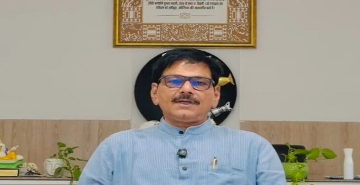 Dhirendra Singh inspected the waterlogged site near Noida Airport following the rain.