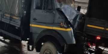 Three vehicles in an SSB convoy collided; three jawans injured.