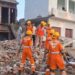 Part of a two-storey house collapsed.