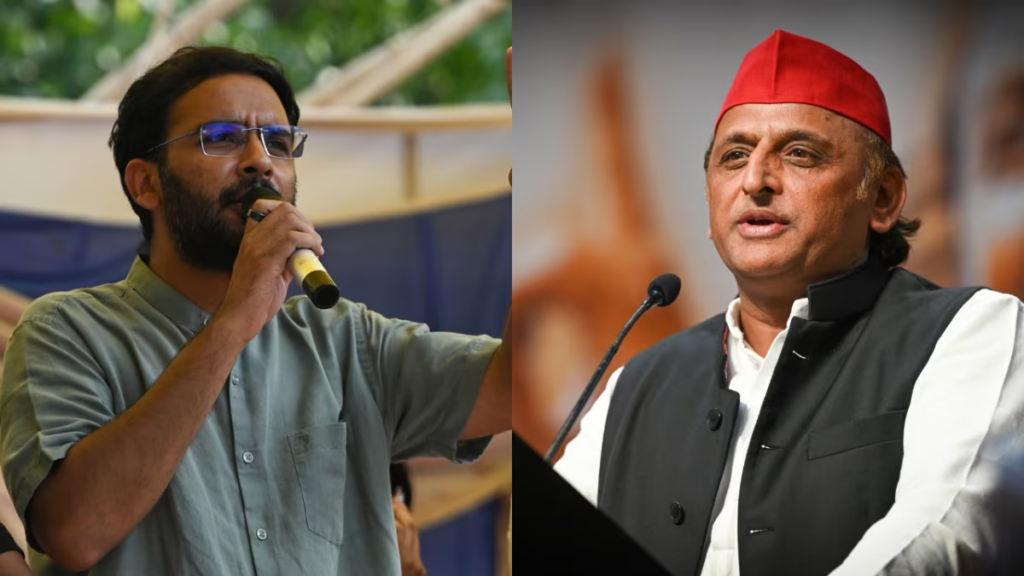 CJP spokesperson Ashutosh Ranka meets Akhilesh Yadav.
