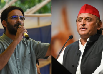 CJP spokesperson Ashutosh Ranka meets Akhilesh Yadav.