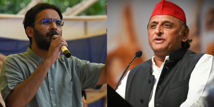 CJP spokesperson Ashutosh Ranka meets Akhilesh Yadav.