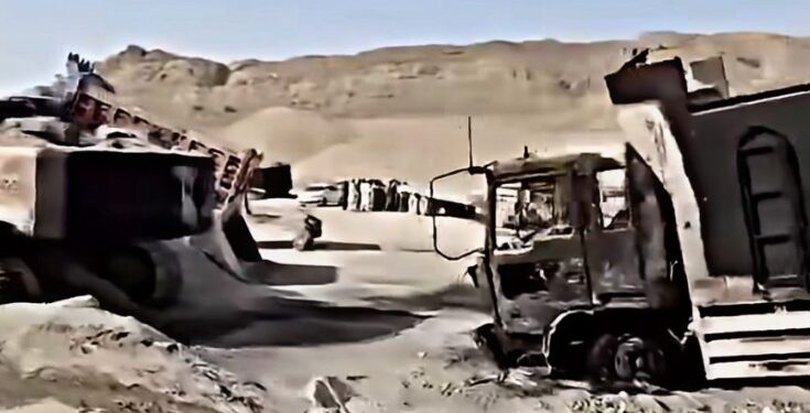 14 vehicles blown up in Balochistan.