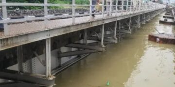 Havoc caused by floods on the Patna-Gaya rail section in Bihar.