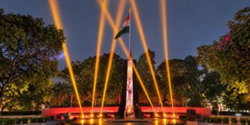 Light and sound show begins at Smritika.