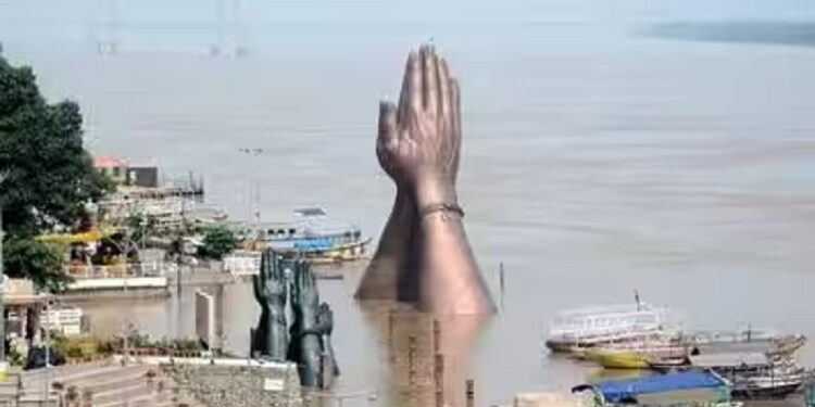 The fierce form of the Ganges in Varanasi