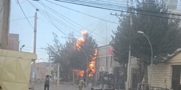 Massive explosion at a military base in Bolivia.